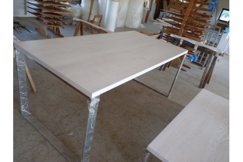 Stół Bao Metal - Dąb na biało